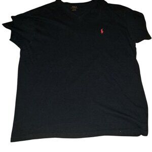 Polo Ralph Lauren Men's Black Tee with Red Stitched Polo.